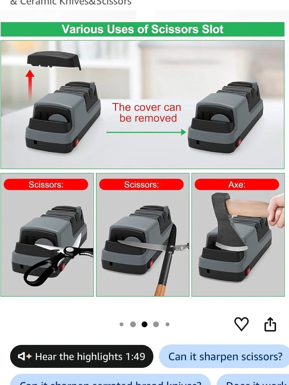 Electric Kitchen Knife Sharpener - Gray
